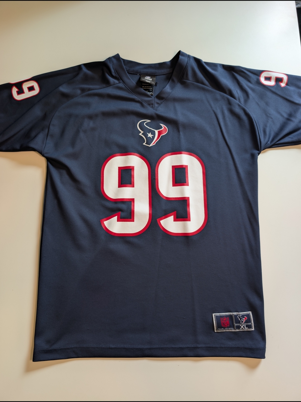 NFL Team Apparel Houston Texans JJ Watt Jersey Youth XL 18-20 Navy Blue